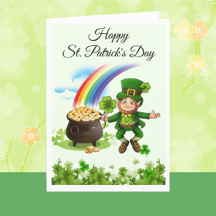 Gelukkige St. Patrick's Dag Leprechaun Regenboog M Kaart