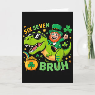 Gelukkige St. Patrick's dag leprechaun trex dino z Kaart