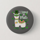 Gelukkige St. Patrick's Dag LIama knop Ronde Button 5,7 Cm (Voorkant)