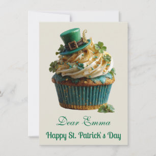 Gelukkige St. Patrick's Dag Lucky Cupcake Feestdagenkaart