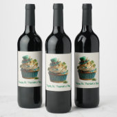 Gelukkige St. Patrick's Dag Lucky Cupcake Wijn Etiket (Flessen)