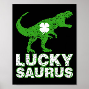 Gelukkige St. Patrick's Dag Luckysaurus Dinosaur S Poster