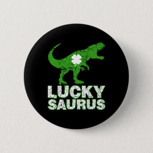 Gelukkige St. Patrick's Dag Luckysaurus Dinosaur S Ronde Button 5,7 Cm