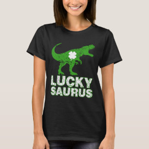 Gelukkige St. Patrick's Dag Luckysaurus Dinosaur S T-shirt