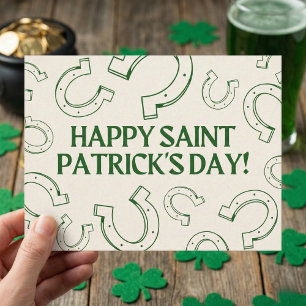 Gelukkige St. Patrick's Dag Minimalistische Groene Briefkaart