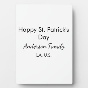 Gelukkige St. Patrick's dag naam familie plaats ee Fotoplaat