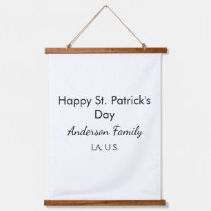 Gelukkige St. Patrick's dag naam familie plaats ee Hangend Wandkleed