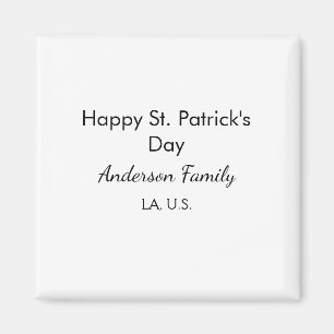 Gelukkige St. Patrick's dag naam familie plaats ee Magneet