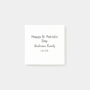 Gelukkige st. Patrick's dag naam familie plaats ee Post-it® Notes