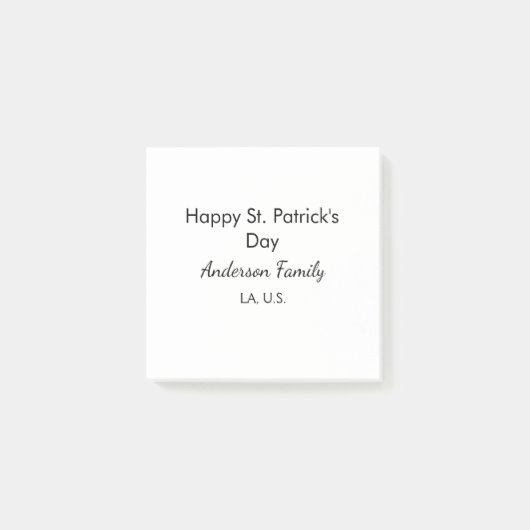 Gelukkige st. Patrick's dag naam familie plaats ee Post-it® Notes (Voorkant)