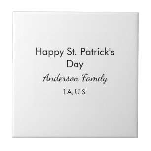 Gelukkige St. Patrick's dag naam familie plaats ee Tegeltje