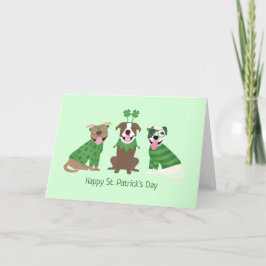 Gelukkige St. Patrick's Dag Pit Bull Honden Feestdagen Kaart