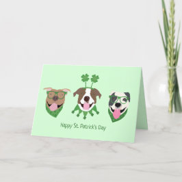 Gelukkige St. Patrick's Dag Pit Bull Honden Feestdagen Kaart