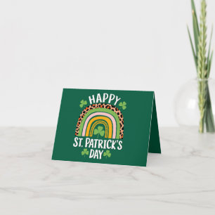 Gelukkige St. Patrick's Dag Regenboog Klaver  Kaart