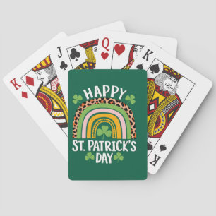 Gelukkige St. Patrick's Dag Regenboog Klaver  Pokerkaarten