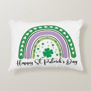 Gelukkige St. Patrick's Dag Retro Klavertje Vier R Accent Kussen