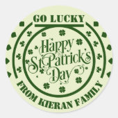 gelukkige St Patrick's dag shamrock gewoonte Ronde Sticker (Voorkant)
