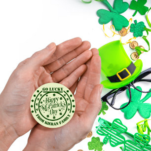 gelukkige St Patrick's dag shamrock gewoonte Ronde Sticker