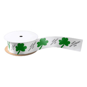 Gelukkige St. Patrick's Dag Shamrocks Satijnen Lint
