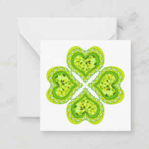 Gelukkige St. Patrick's Dag Stof font 4 Hart Diama Notitiekaartje