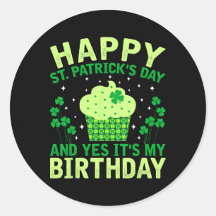 Gelukkige St. Patrick's Dag Verjaardag Saint Paddy Ronde Sticker
