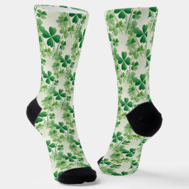 Gelukkige St. Patrick's Dag Vierbladige Klaver Sokken