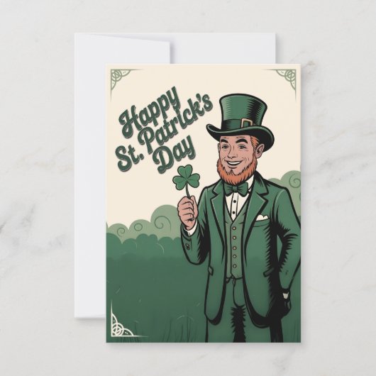 Gelukkige St. Patrick's Dag Vintage Leprechaun (Voorkant)