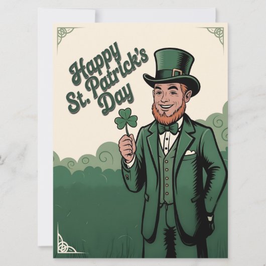Gelukkige St. Patrick's Dag Vintage Leprechaun (Voorkant)