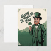 Gelukkige St. Patrick's Dag Vintage Leprechaun (Voorkant / Achterkant)
