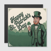 Gelukkige St. Patrick's Dag Vintage Leprechaun (Voorkant / Achterkant)