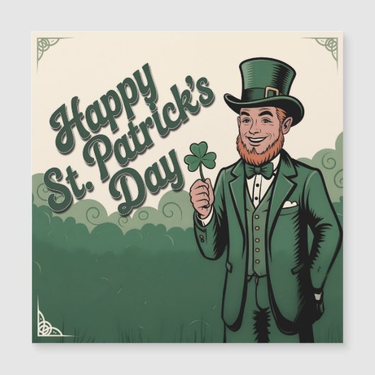 Gelukkige St. Patrick's Dag Vintage Leprechaun (Voorkant)
