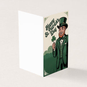 Gelukkige St. Patrick's Dag Vintage Leprechaun Kaart