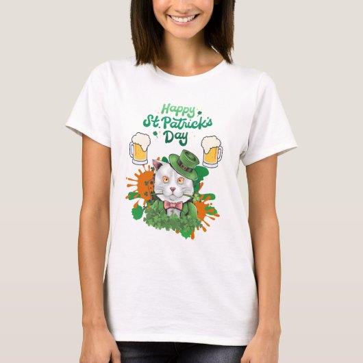 Gelukkige St. Patrick's Day - Cat T-shirt (Voorkant)