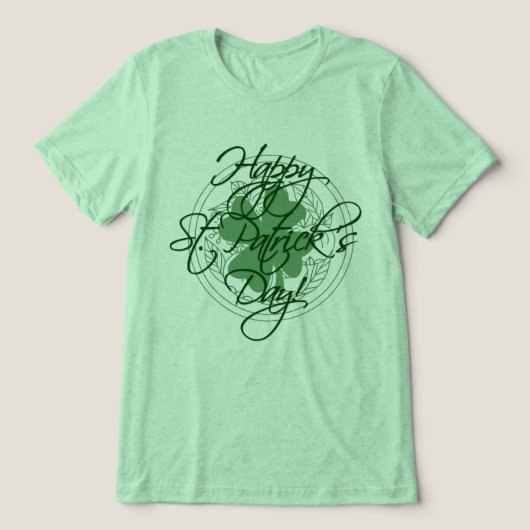 Gelukkige St. Patrick's Day decoratief script Tri-Blend Shirt (Design voorkant)