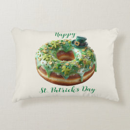 Gelukkige St. Patrick's Day Donut met Kabouterhoed Accent Kussen