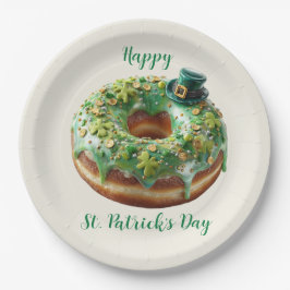 Gelukkige St. Patrick's Day Donut met Kabouterhoed Papieren Bordje