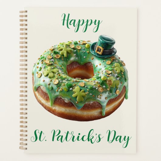 Gelukkige St. Patrick's Day Donut met Kabouterhoed Planner (Voorkant)