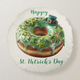 Gelukkige St. Patrick's Day Donut met Kabouterhoed Rond Kussen
