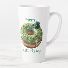 Gelukkige St. Patrick's Day Donut met Leprechaun H Latte Mok