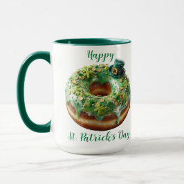 Gelukkige St. Patrick's Day Donut met Leprechaun H Mok