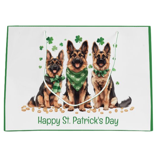Gelukkige St. Patrick's Day Duitse herdershonden Groot Cadeauzakje (Voorkant)