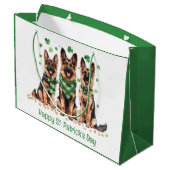 Gelukkige St. Patrick's Day Duitse herdershonden Groot Cadeauzakje (Achterkant Gekanteld)