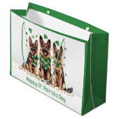 Gelukkige St. Patrick's Day Duitse herdershonden Groot Cadeauzakje (Voorkant Gekanteld)