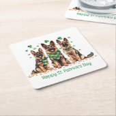 Gelukkige St. Patrick's Day Duitse herdershonden Kartonnen Onderzetters (Schuin)