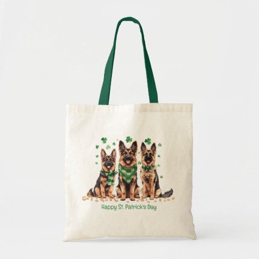 Gelukkige St. Patrick's Day Duitse herdershonden Tote Bag (Voorkant)