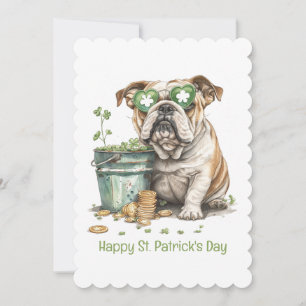 Gelukkige St. Patrick's Day Engelse Bulldog Feestdagenkaart