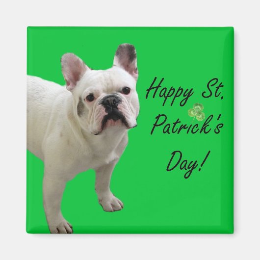 Gelukkige St. Patrick's Day Franse Bulldog magneet (Voorkant)