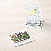 Gelukkige St. Patrick's Day Franse Bulldogs Kartonnen Onderzetters (Insitu)