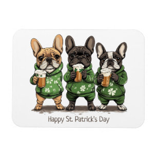 Gelukkige St. Patrick's Day Franse Bulldogs Magneet