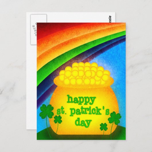 Gelukkige St. Patrick's Day - Goud Briefkaart (Voorkant / Achterkant)